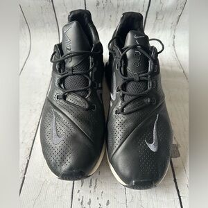 NIKE AIR MAX 270 PREMIUM
BLACK LEATHER and CARBON-SAIL MENS
SZ 11